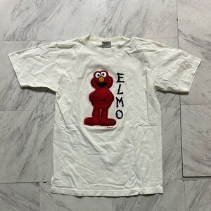 Vintage 90s Elmo single stitch Shirt Sesame Street Fuzzy Furry Logo Embroidered